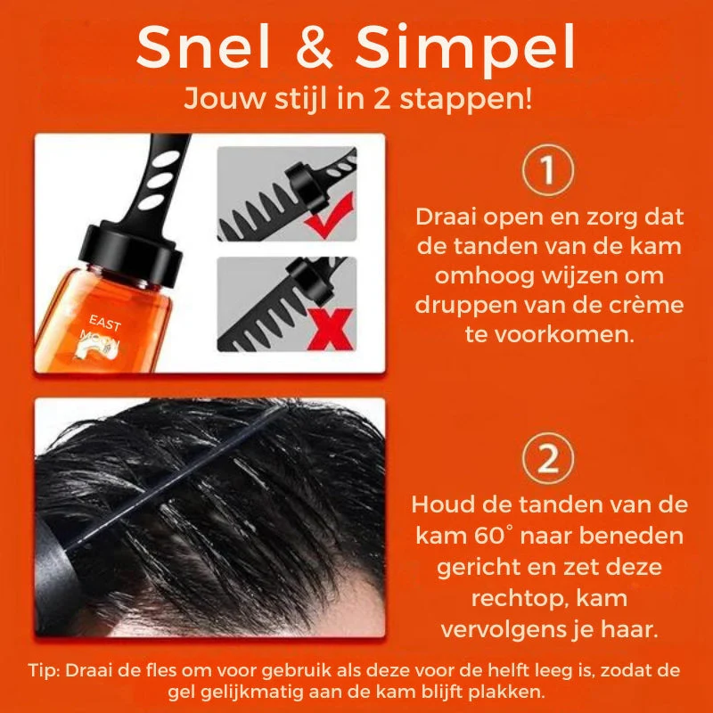2 in 1 Hair Gel Combi – Peigne et Gel en Un pour un Style Naturel, Fort et à Séchage Rapide ! – Image 2