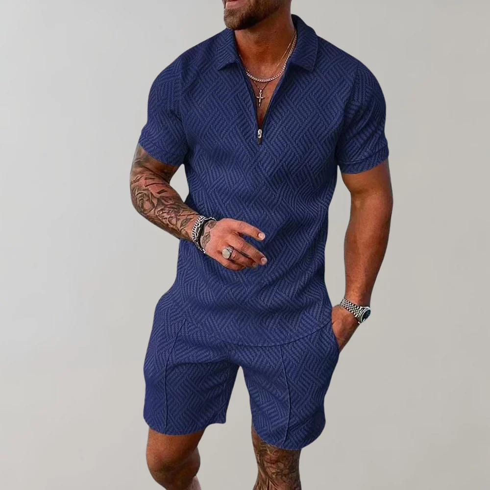Ensemble d'été élégant pour hommes - Polo et short – Image 4