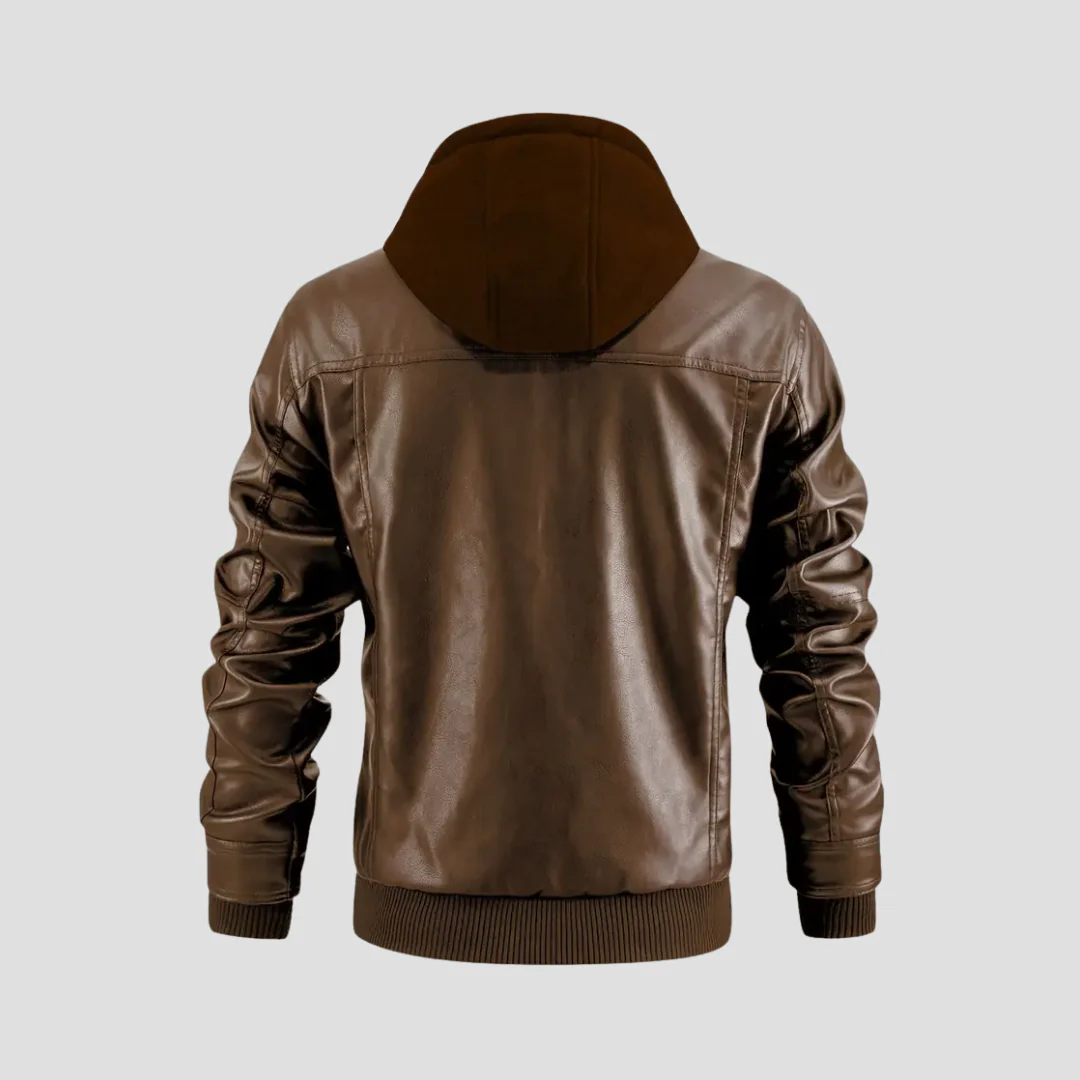 Veste Motard à Capuche René - Similicuir 2-en-1 Moderne – Image 7