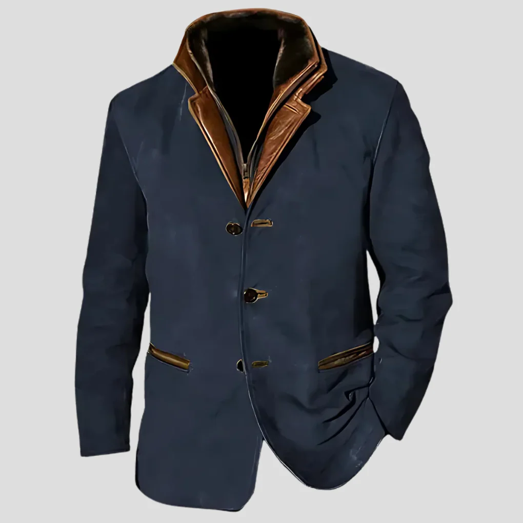 Veste Rétro Homme - Style Contrasté - Printemps/Automne